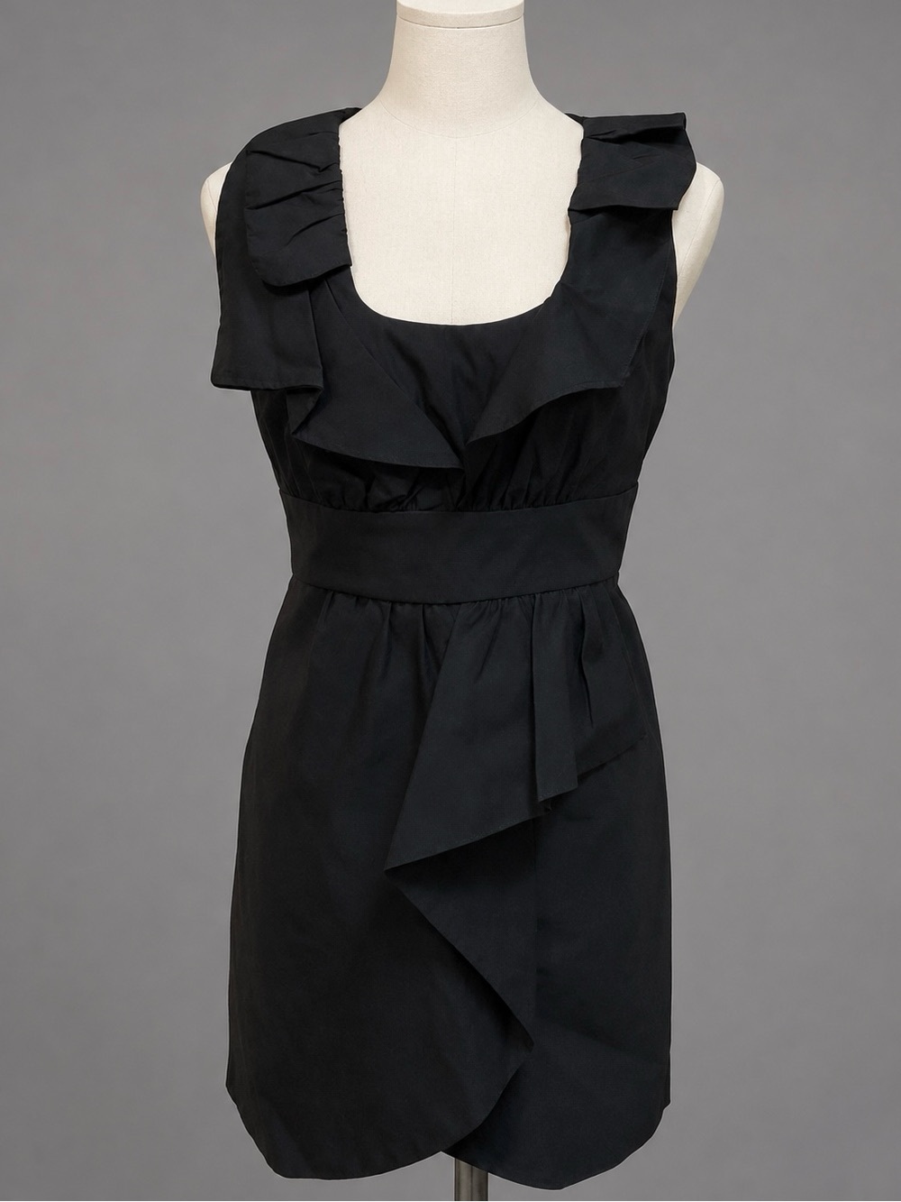 Voom by Joy Han Black Ruffle Cocktail Party Mini Dress Size L